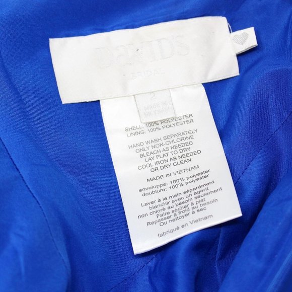 DAVID’S BRIDAL #41524 Royal Blue Strapless Formal Dress (Size 2) - Picture 5 of 5